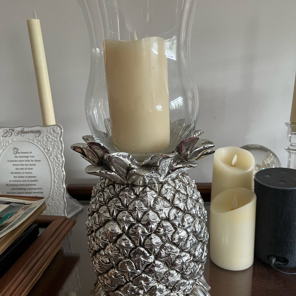 Homeworx Silver Pineapple Candle Holder